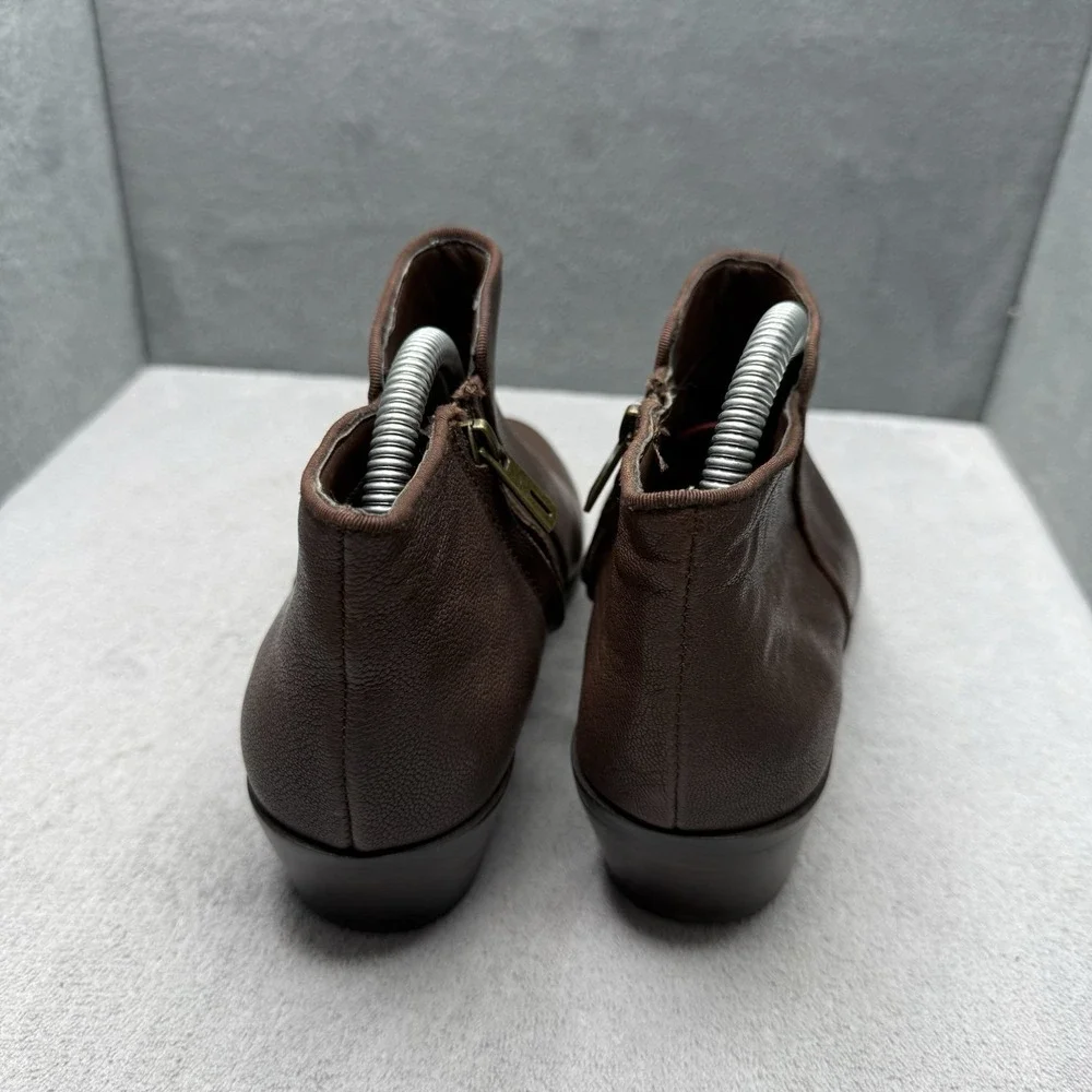 Sam Edelman Petty Brown Leather Ankle Boots Booties Women's Size 7.5M
